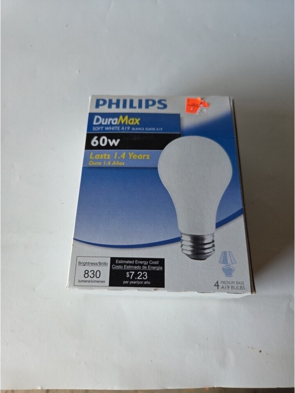 Philips DuraMax 60W Soft White A19 Vintage Style Light Bulbs - 4 Pack SF3